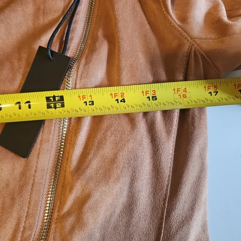 BlankNYC light Brown Tan Faux Suede‎ Zip up Jacket Size Small